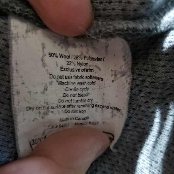 vintage MEC Grey Wool Fleece blend Zip Up Hoodie Sweater Jacket Womens Medium - Picture 9 of 10